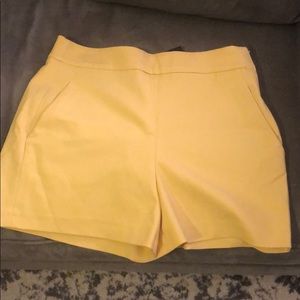 High rise yellow shorts